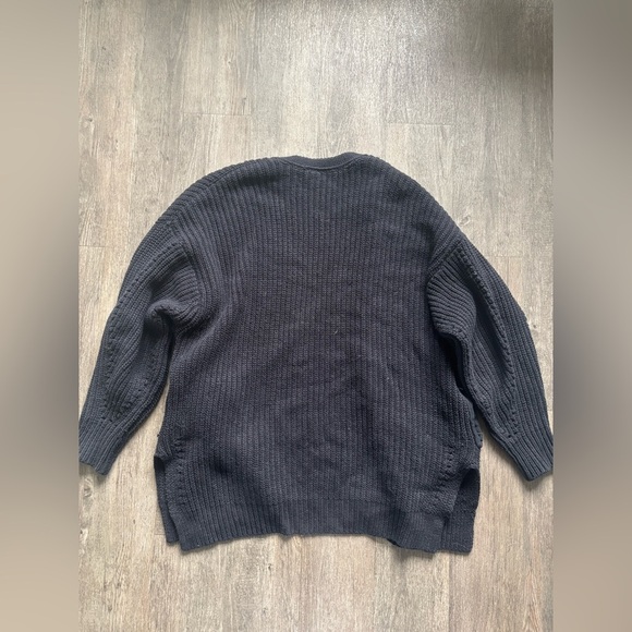 Free People Black Ribbed Knit Cardigan Sweater - Picture 7 of 7